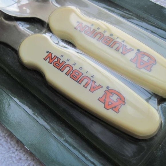 2 Sets Alabama Auburn Tigers Toddler Fork & Spoon Official Collegiate Baby Ware - Picture 9 of 10